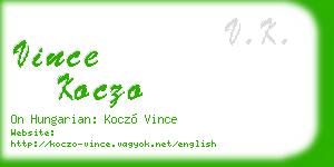 vince koczo business card