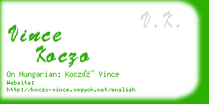 vince koczo business card